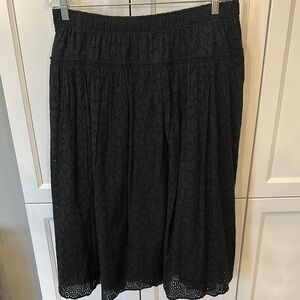 Madewell Elegant Black Eyelet Skirt